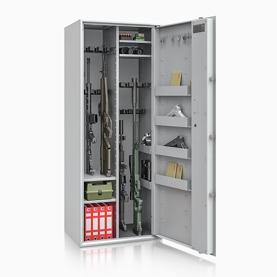 Skříň na zbraně SIEGEN MAX KOMBI 500084.52 EL, světle šedá